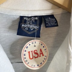 Vintage Manhattan Polo Club Geometric Pattern Short Sleeve Mens Small USA