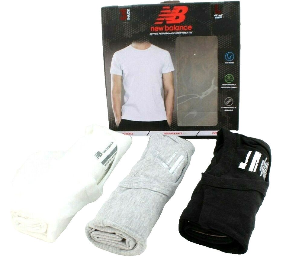 NEW BALANCE Size S (34-36) 3-Pk Classic Fit Crew Neck Men’s T-shirts MSRP $40