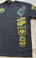 American Fighter Mens T-Shirt LANDER Athletic Biker GYM Black MMA Size 3XL New