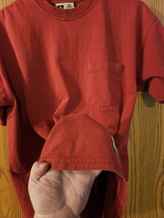 VTG 90s Russell Athletic Pro Cotton Pocket Blank T-Shirt Medium Boxy Faded Red