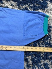 Vintage Davisons of Bermuda Ringer T Nautical Sailboat Print Blue Green Size XL