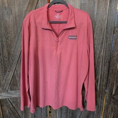 Vineyard Vines Shirt Men’s Size XL Pink Long Sleeve 1/4 Zip Collared Edgartown