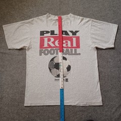 Vtg Big Ball Sports T Shirt Mens XL Gray Play Real Football Soccer Is Life 90s