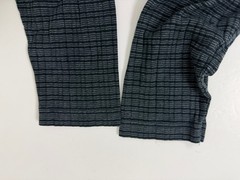 Vintage Y2K Ribbed V-Neck Shirt Men Medium Stretchy Black Gray Striped Claiborne