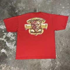 Vintage US Marines T-Shirt Size XL Red Always Faithful Teufel Hunden Devil Dog