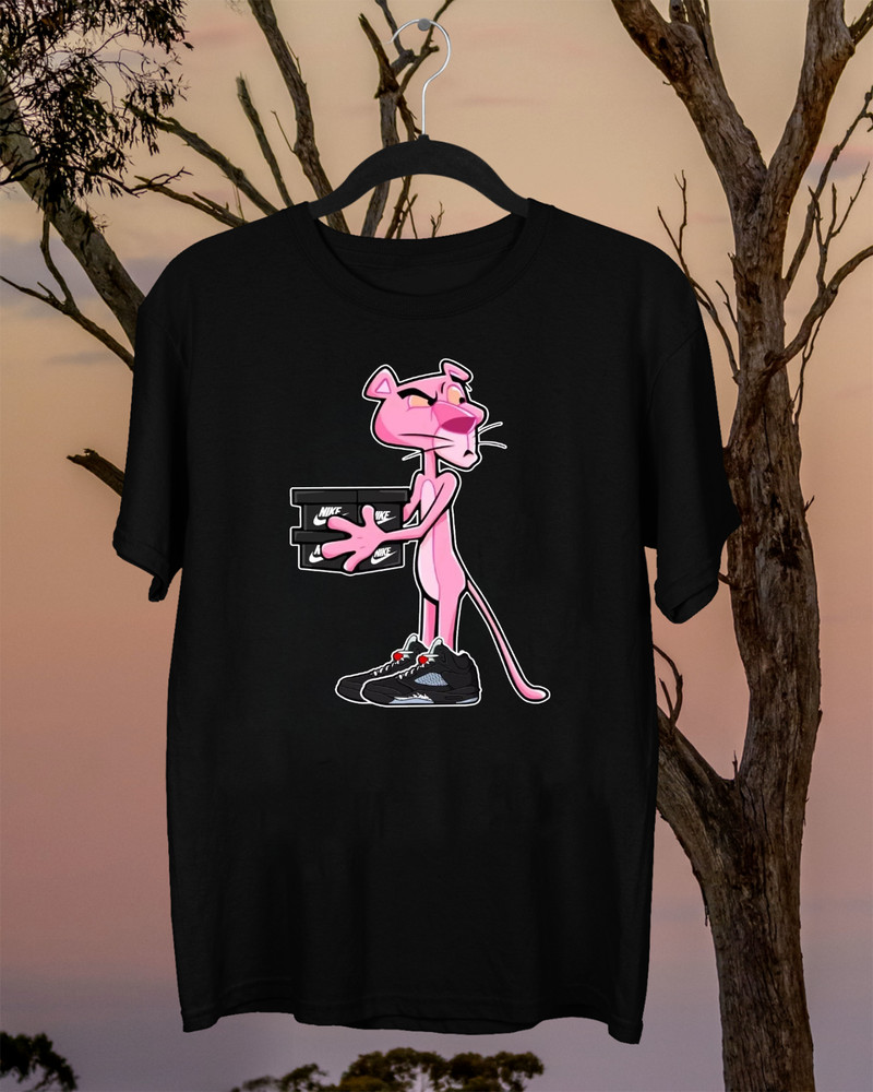 Black Tee Pink Panther T Shirt Black Gifl For Fan size S-5XL