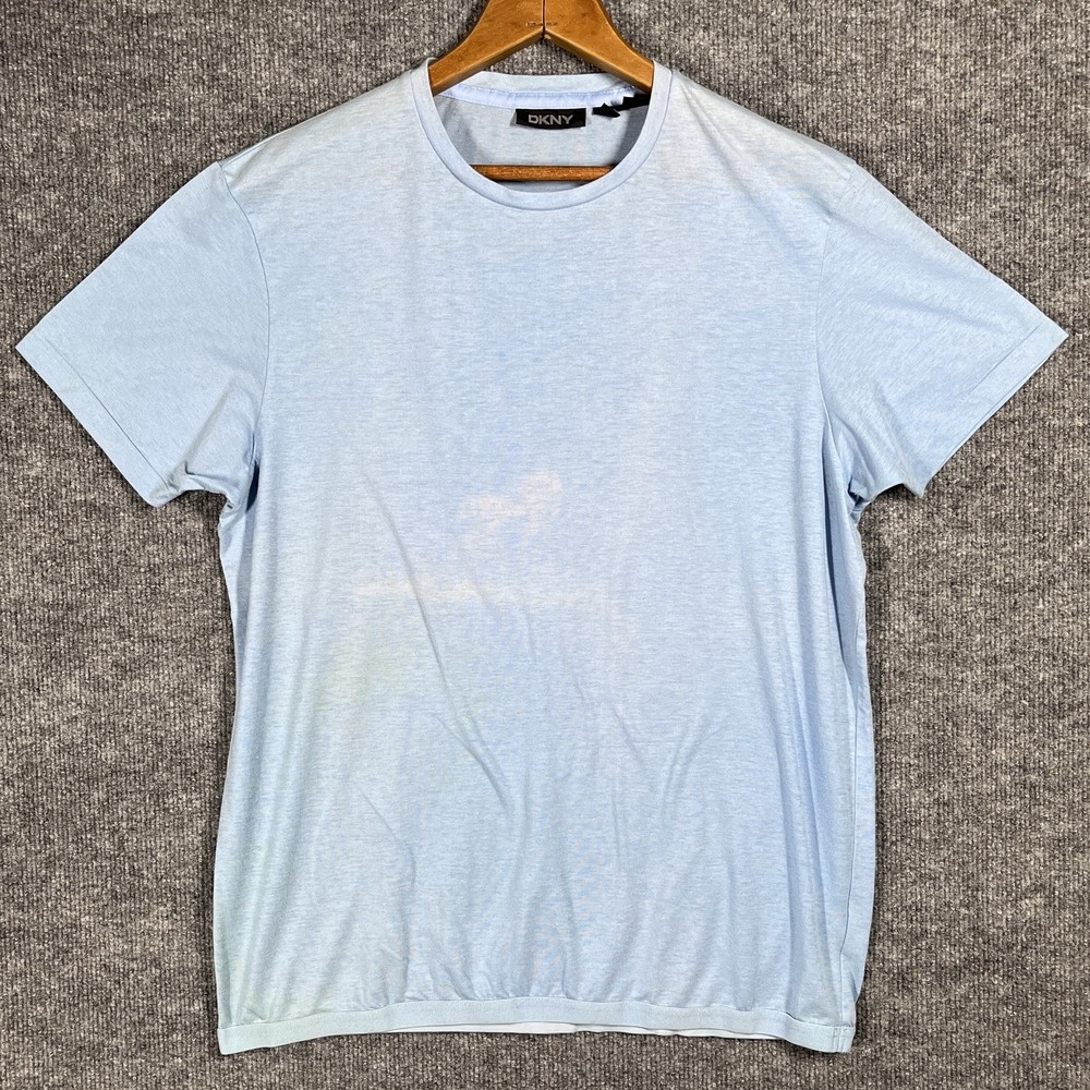 VINTAGE 90s DKNY T Shirt Mens Size Medium Sun Faded Elastic Waist Cotton Blend