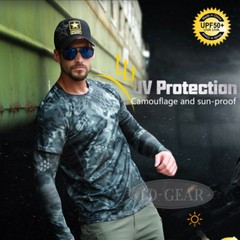 IDOGEAR Tactical Shirt Short Sleeve Camo Gear Round Collar Anti-UV Perspiration