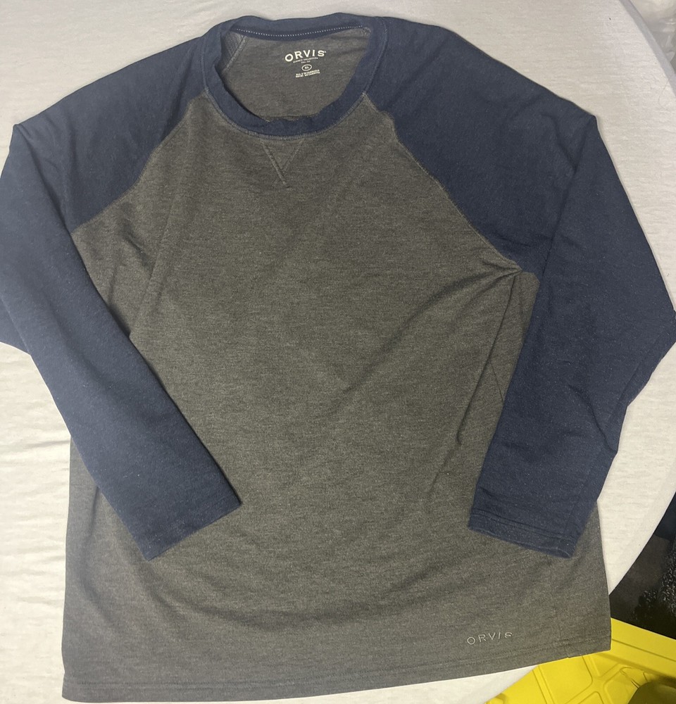 Orvis Raglan Shirt Long Sleeve Pullover Crew Neck Jersey Classic Men’s XL