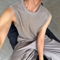 Casual Wear Daily Wear Men’s Tank Top Knitted Vest Knitted Fabric Regular Length