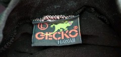 Gecko Hawaii 1980s Long sleeve Mock Neck Size L Gecko Surfing Green Multicolor