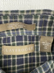 Mens Outdoors Long Sleeve Flannel Blue Plaid Shirt Sz L Button Down