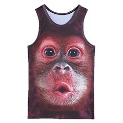 Printed Graphics Monkey 3D Tank Top Mens Womens Unisex