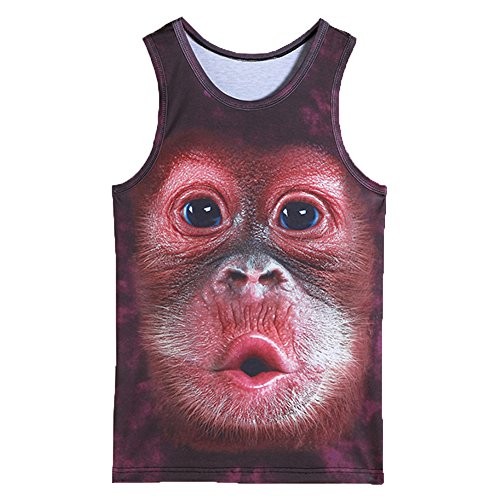 Printed Graphics Monkey 3D Tank Top Mens Womens Unisex