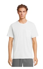 2XL (50-52) Men’s Breathable Versatile w/Pocket Comfort Soft White Tee #4835