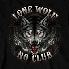 Lone Wolf No Club Biker Motorcycles Tattoos USA Mens Long Sleeve T Shirt GMD2007