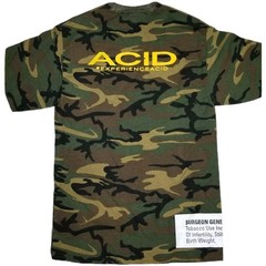 ACID Cigars Tobacco Camouflage Army Camo Green Dirt Bike T Shirt Mens SMALL