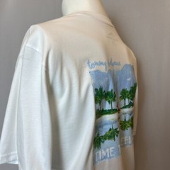 Tommy Bahama Shirt Mens Extra Large 2XL White Short Sleeve Beach Chair Reflect