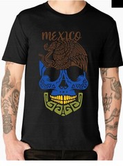 MEXICO skull UNISEX T shirt Tee ALL COLOR SIZE MEXICO skull back flag MEXLOVE