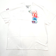Born Fly Men’s Big & Tall T-Shirt White Teal Multi Color Design Graphic 5XL