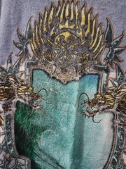 Global Generation Shirt Mens XL Blu Tie Dye Dragon Back Graphic Tee Crew VTG 90s