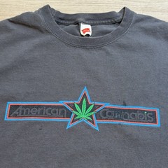 Vintage Distressed American Cannabis Men’s Medium Gray TShirt Weed 420 Marijuana