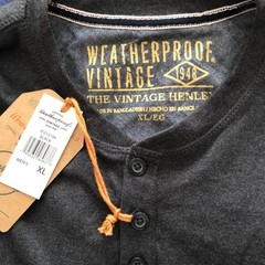 weatherproof long sleeve henley black XL new with tags cotton poly blend