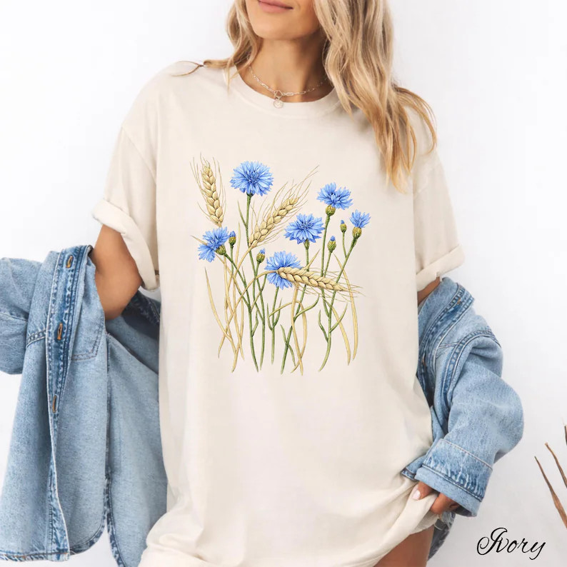 Cornflower Floral Comfort T-Shirt