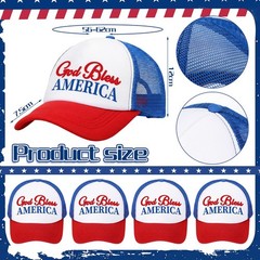 4 Pack 250th Anniversary Patriotic Hats Bulk Adjustable 4th of July Trucker H…