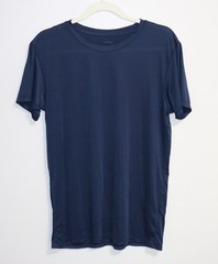 Uniqlo Airism Men Micro Mesh Lightweight Polyester Spandex Size M Blue Tee Top