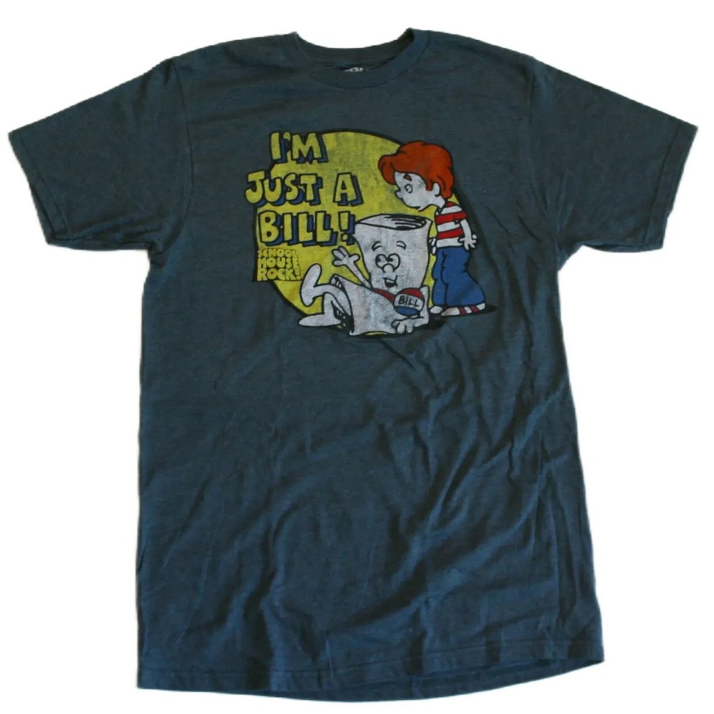 Ripple Junction I’m Just a Bill Circle Men’s T-Shirt Medium Heather Blue NEW