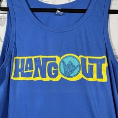 The Hangout Tank Top XL Gulf Shores Alabama Blue Yellow Shaka Sand in My Boots
