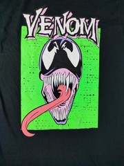 Marvel Venom T Shirt Mens Medium Black Neon Tongue Graphic Tee Superhero Comics