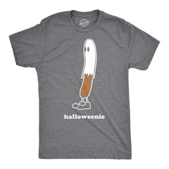 Mens Halloweenie T shirt Funny Ghost Hot Dog Tee Scary Halloween Costume T shirt