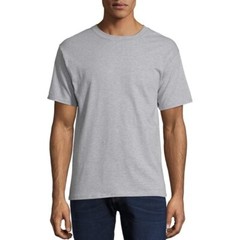 Men’s Hanes Beefy-T Short Sleeve Light Steel Grey Cotton T-Shirt 5180 S: 3XL 4PK