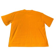 Mode of One Men’s M Textured T-Shirt Short-Sleeve Relaxed-Fit Crinkle Orange