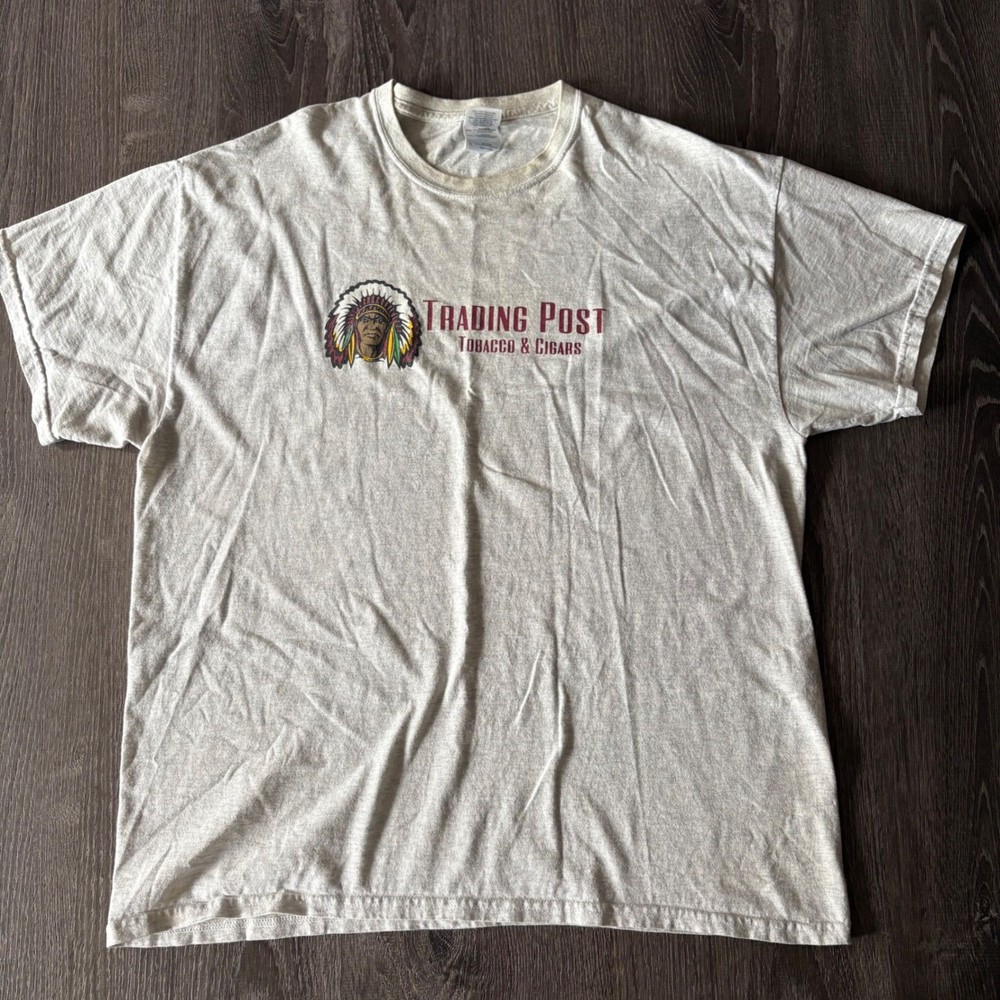 Trading Post Tobacco Cigars Graphic T Shirt Mens XL Gildan Ultra Cotton