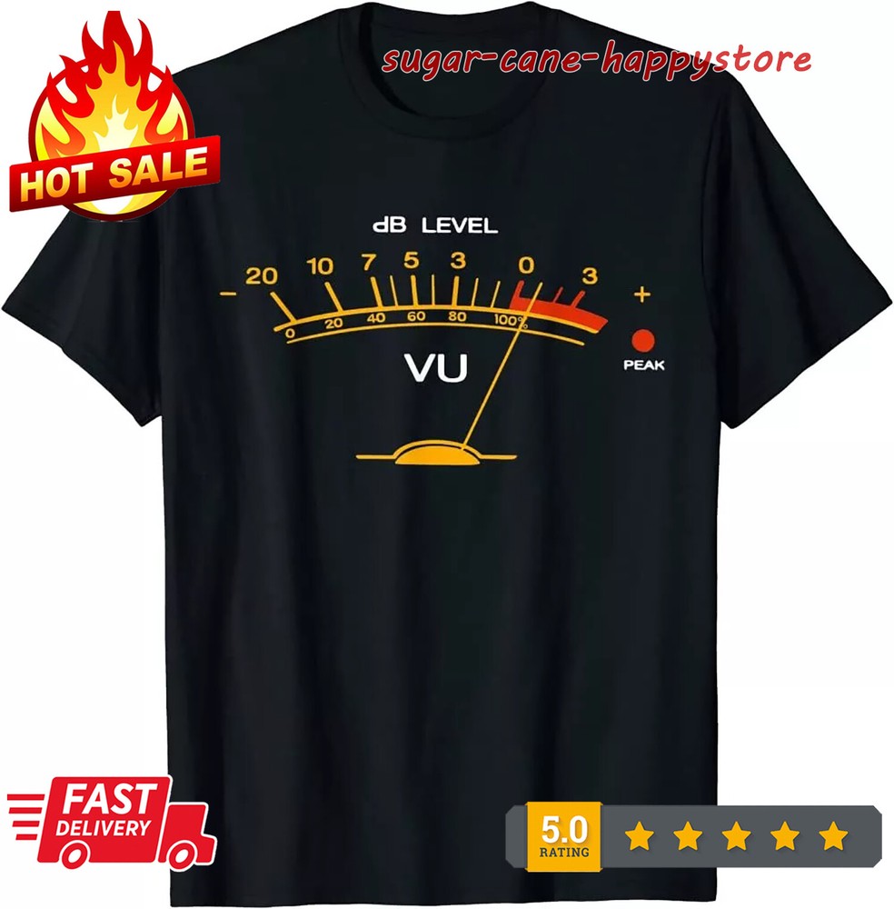 Volume VU Meter Vintage Audio Engineer Recording Studio T-Shirt S-3XL