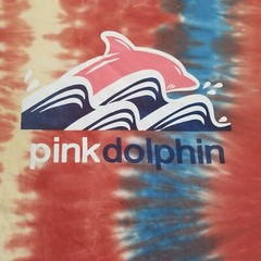 Pink Dolphin Men’s Red Tie Dye Front Back Graphic Short Sleeve T-Shirt Size XXL