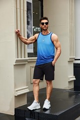 Mens Graphic Tank Tops Sleeveless T Shirt Hawaiian Palm Tree Vacation Tank