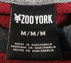 NEW DISCONTINUED ZOO YORK RED AND GRAY LONG SLEEVE GRAPHIC SHIRT MENS MEDIUM