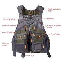Strap Fishing Vest Adjustable for Men and Women, for Fly Bass Fishing and Out…