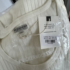 Knickerbocker Ladder Rib Tank Scoop Neck Milk Ivory Cotton T-Shirt XXL 2XL NEW