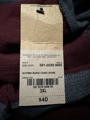 Foundry 3XL Henley Shirt Burgundy Gray Raglan Long Sleeve Big Tall NWT