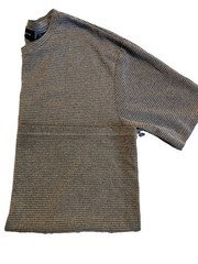 Claiborne Men’s Crew Neck T-Shirt Gray/Black Geometric Knit Short Sleeve Size L