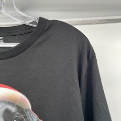 Holiday Time Mens Christmas Dog Graphic Tee Black/Multi Size Large