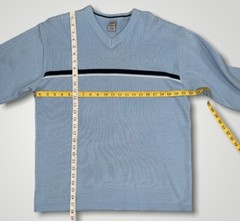 Anchor Blue Men’s Longsleeve V Neck Shirt Size Large Light Blue Acrylic