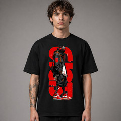 Anime Cyberpunk Y2K Harajuku T-Shirt Graphic Tee Black Unisex Urban Streetwear