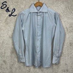 State & Liberty Athletic The Javier Pale Blue Spread Collar Stretch Button Shirt