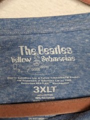 The Beatles Yellow Submarine T Shirt 3XLT Cotton Blend Blue